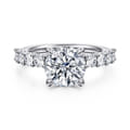 Florah - 14K White Gold Round Diamond Engagement Ring