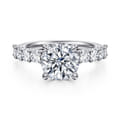 Florah - 14K White Gold Round Diamond Engagement Ring