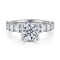 Florah - 14K White Gold Round Diamond Engagement Ring
