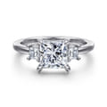 Antonia - 14K White Gold Princess Cut Three Stone Diamond Engagement Ring
