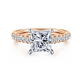 Addilyn - 14K White-Rose Gold Princess Cut Diamond Engagement Ring