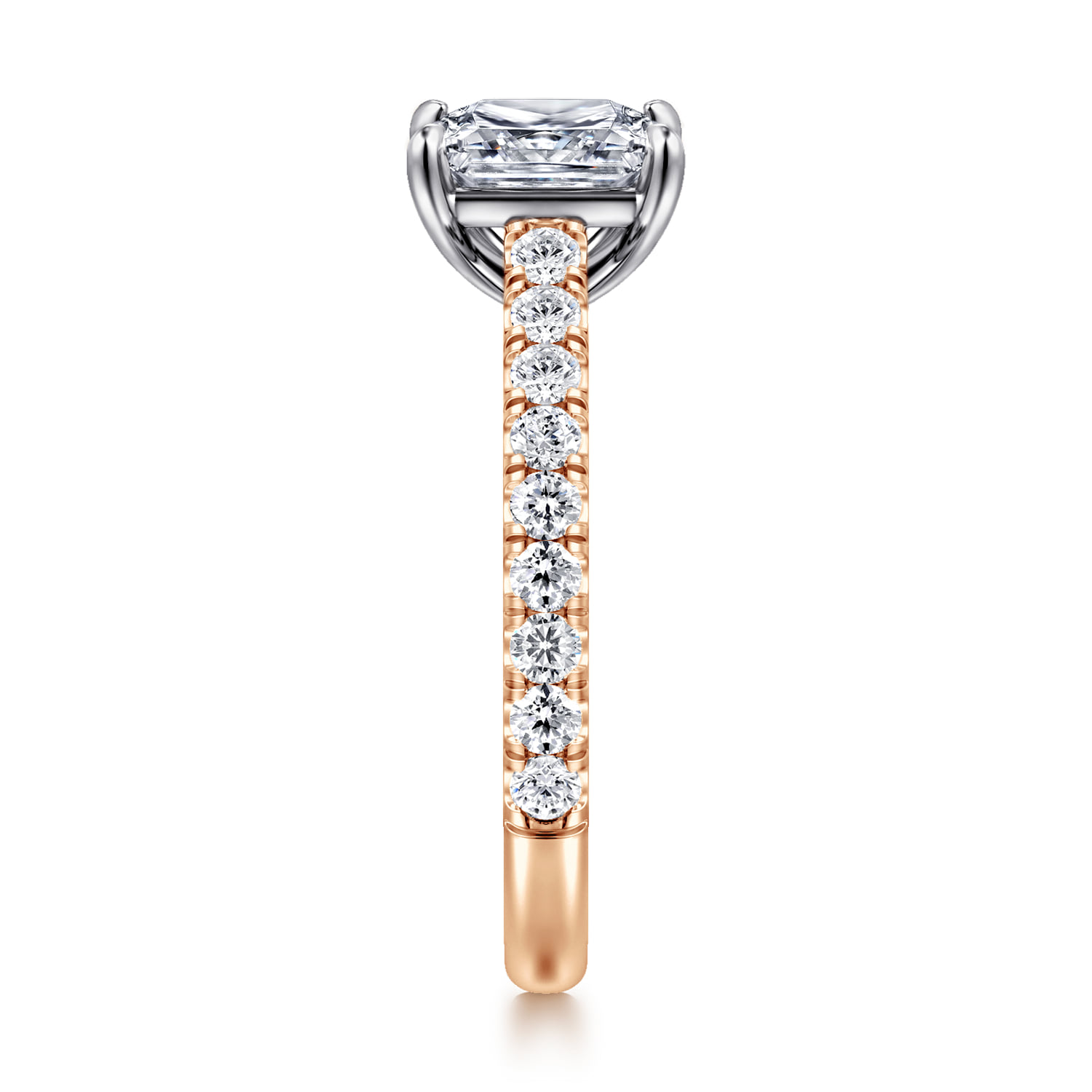 Princess Diamond Engagement Ring in 14K White/Rose Gold, photograph 5