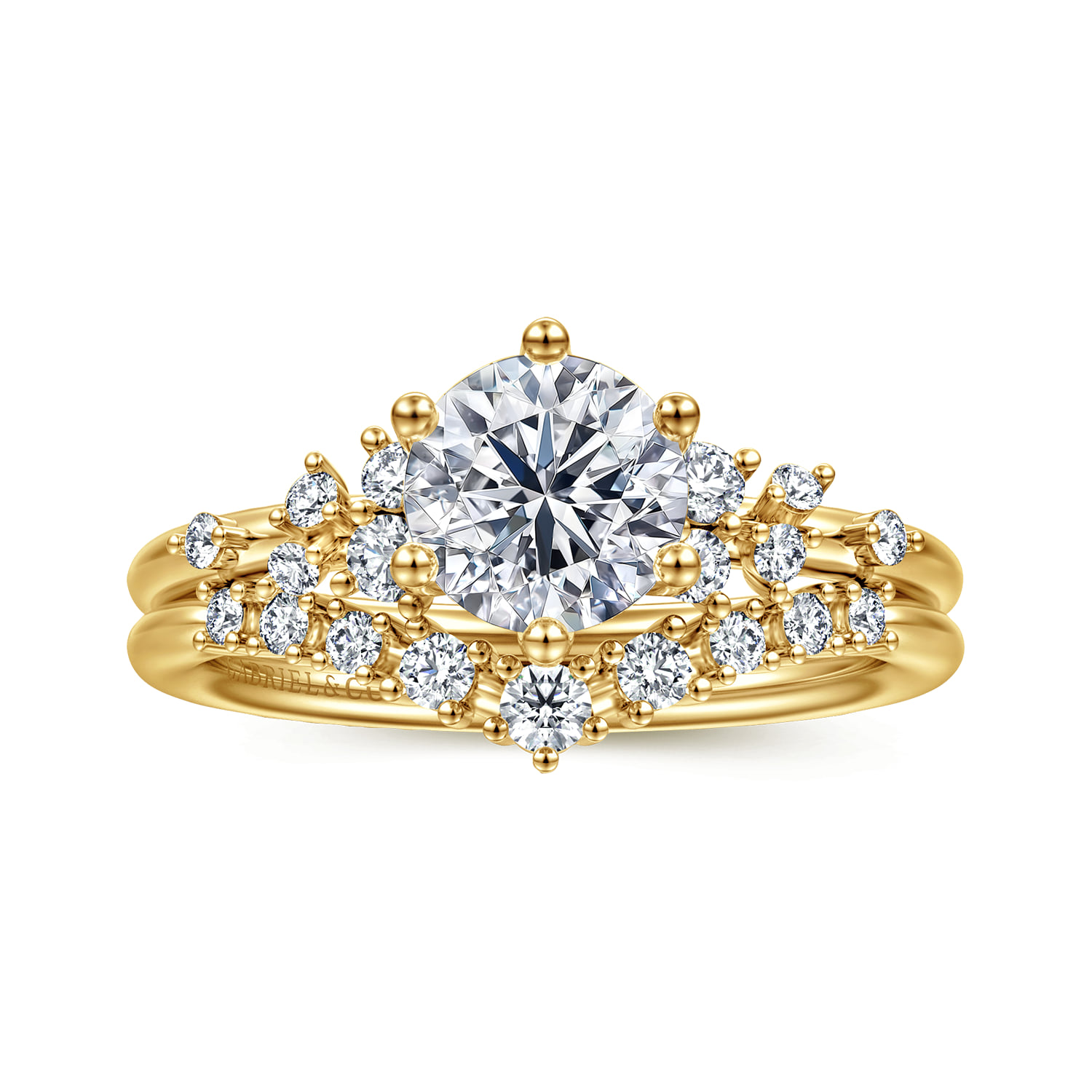 Round Diamond Engagement Ring in 14K Yellow Gold, photograph 4