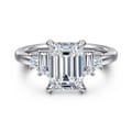 Aguilena - 14K White Gold Emerald Cut Diamond Engagement Ring