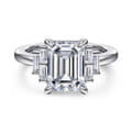 Alejandra - 14K White Gold Emerald Cut Diamond Engagement Ring