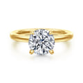 Neema - 14K Yellow Gold Round Diamond Engagement Ring