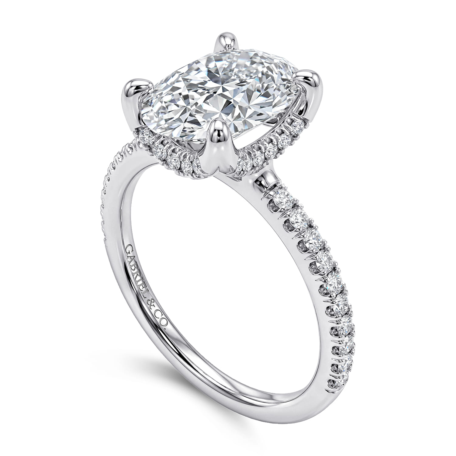 Oval Diamond Engagement Ring in 14K White Gold, photograph 3