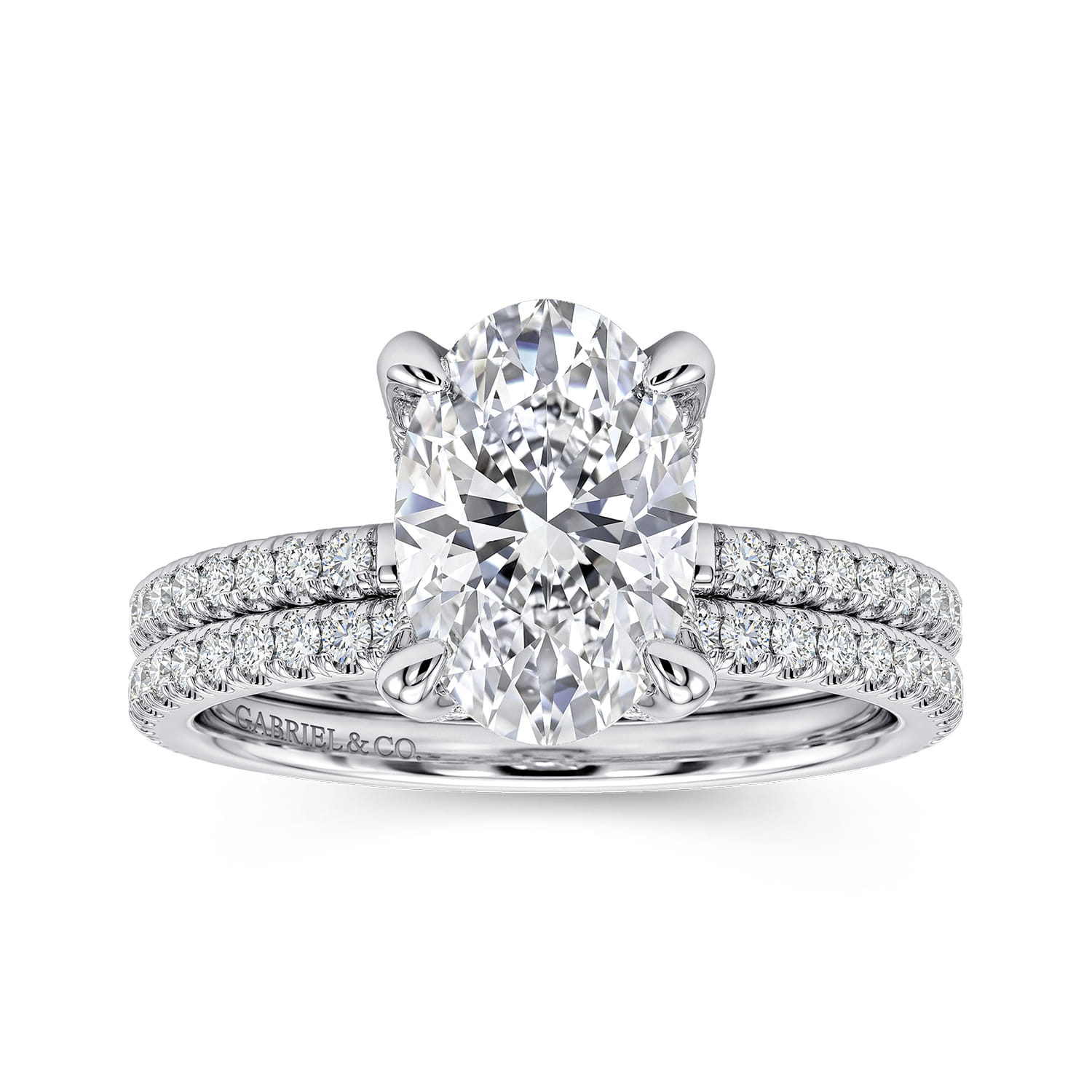 Oval Diamond Engagement Ring in 14K White Gold, photograph 4