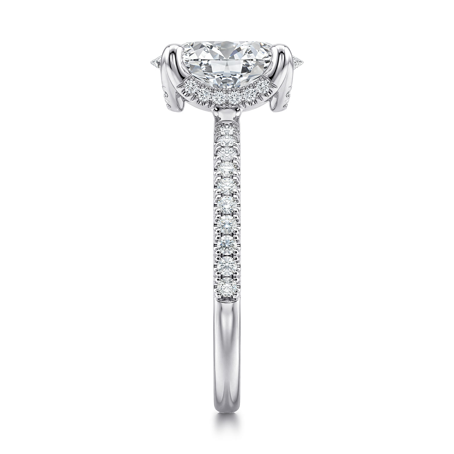 Oval Diamond Engagement Ring in 14K White Gold, photograph 5