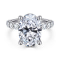 Kim - 14K White Gold Oval Diamond Engagement Ring