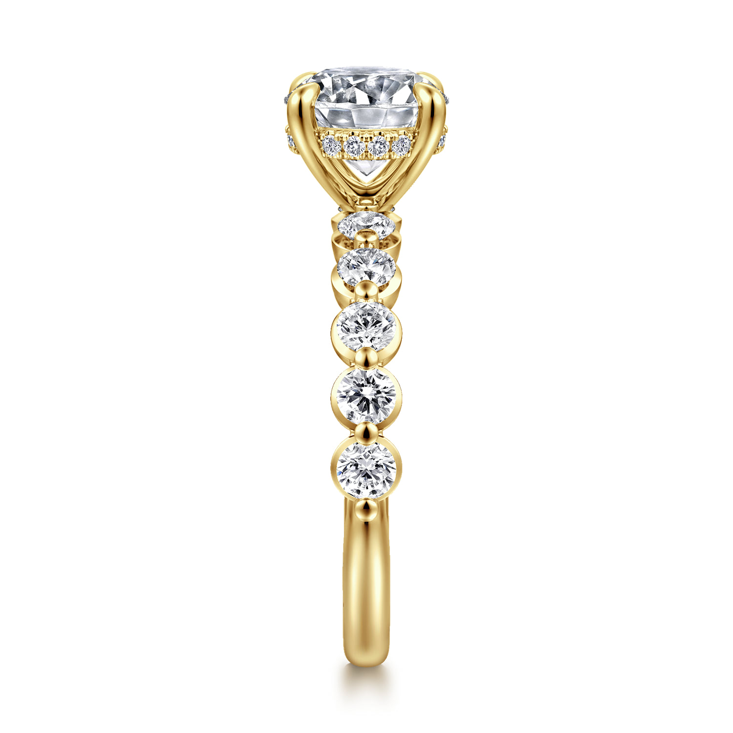 Round Diamond Engagement Ring in 14K Yellow Gold, photograph 5