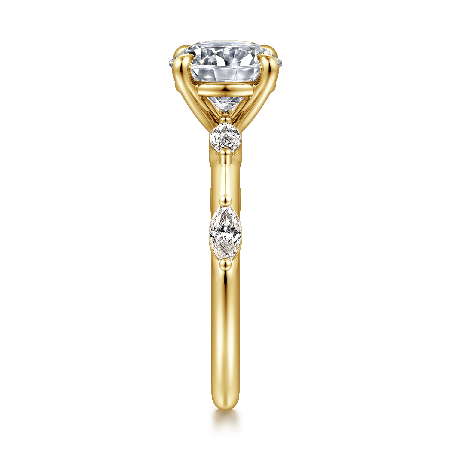 Round Diamond Engagement Ring in 14K Yellow Gold, photograph 5