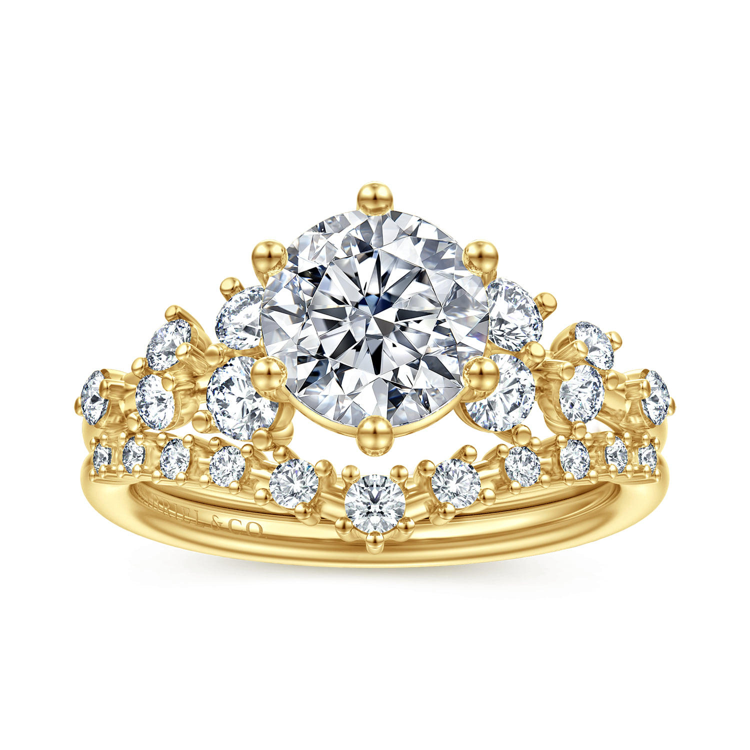 Round Diamond Engagement Ring in 14K Yellow Gold, photograph 4