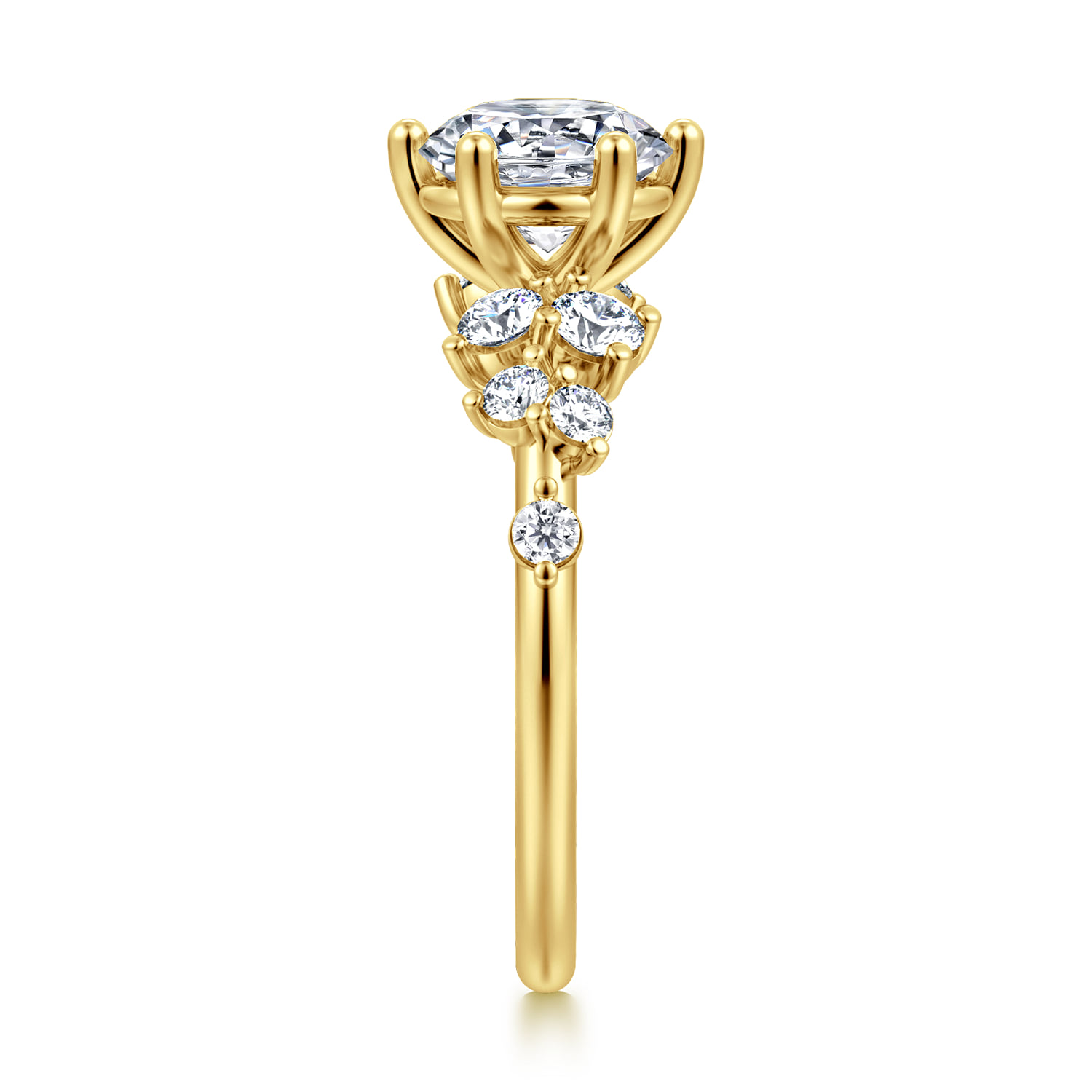 Round Diamond Engagement Ring in 14K Yellow Gold, photograph 5