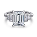 Andre - 14K White Gold Emerald Cut Diamond Engagement Ring