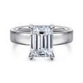 Argentina - 14K White Gold Emerald Cut Solitaire Diamond Engagement Ring