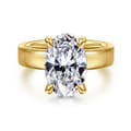 Argentina - 14K Yellow Gold Hidden Halo Oval Diamond Engagement Ring