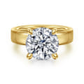 Argentina - 14K Yellow Gold Hidden Halo Round Diamond Engagement Ring