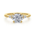 Arletta - 14K Yellow Gold Cushion Cut Diamond Engagement Ring