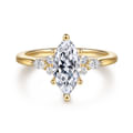 Arletta - 14K Yellow Gold Marquise Shape Diamond Engagement Ring