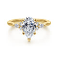 Arletta - 14K Yellow Gold 5 Prong Pear Shape Diamond Engagement Ring