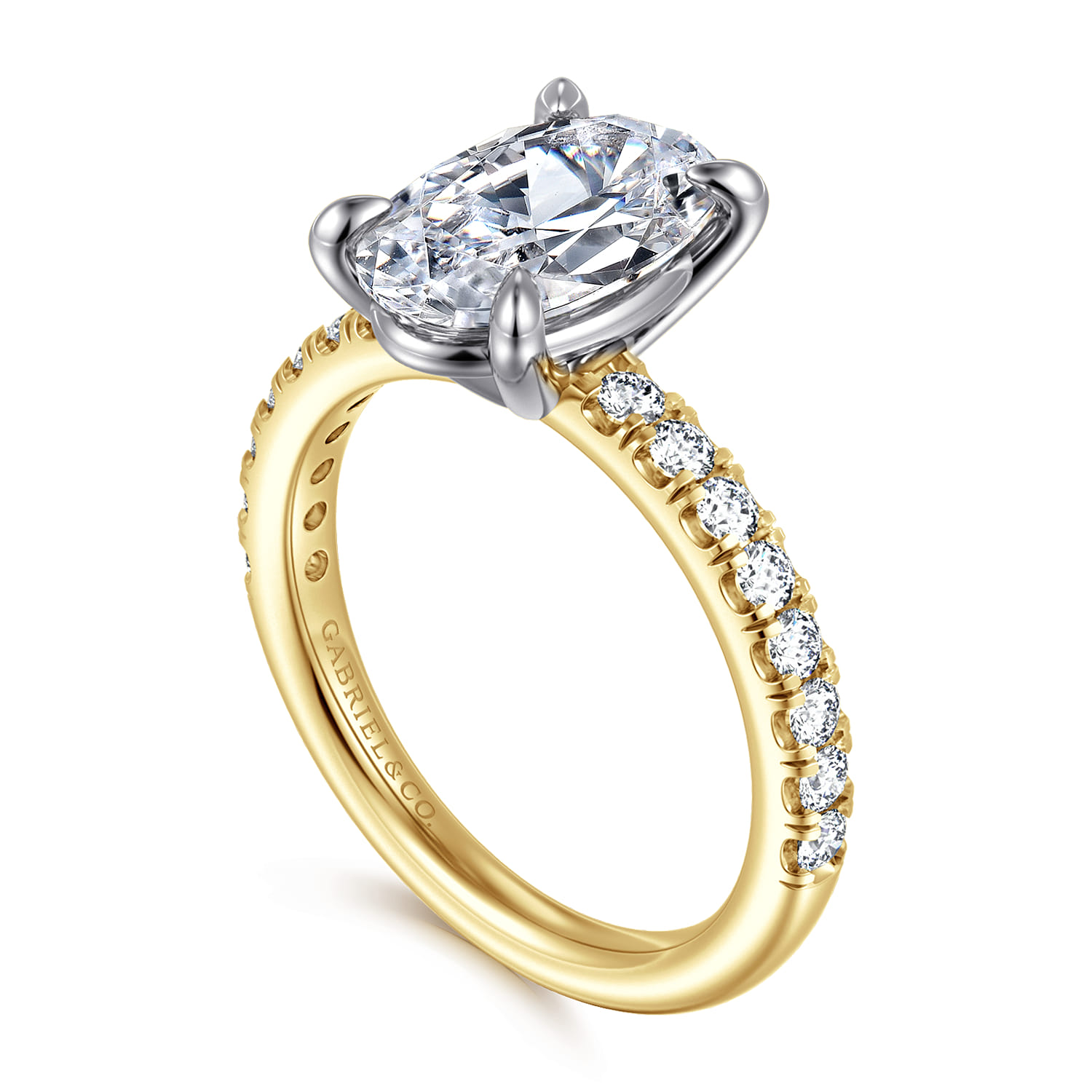 Oval Diamond Engagement Ring in 14K White/Yellow Gold, photograph 3