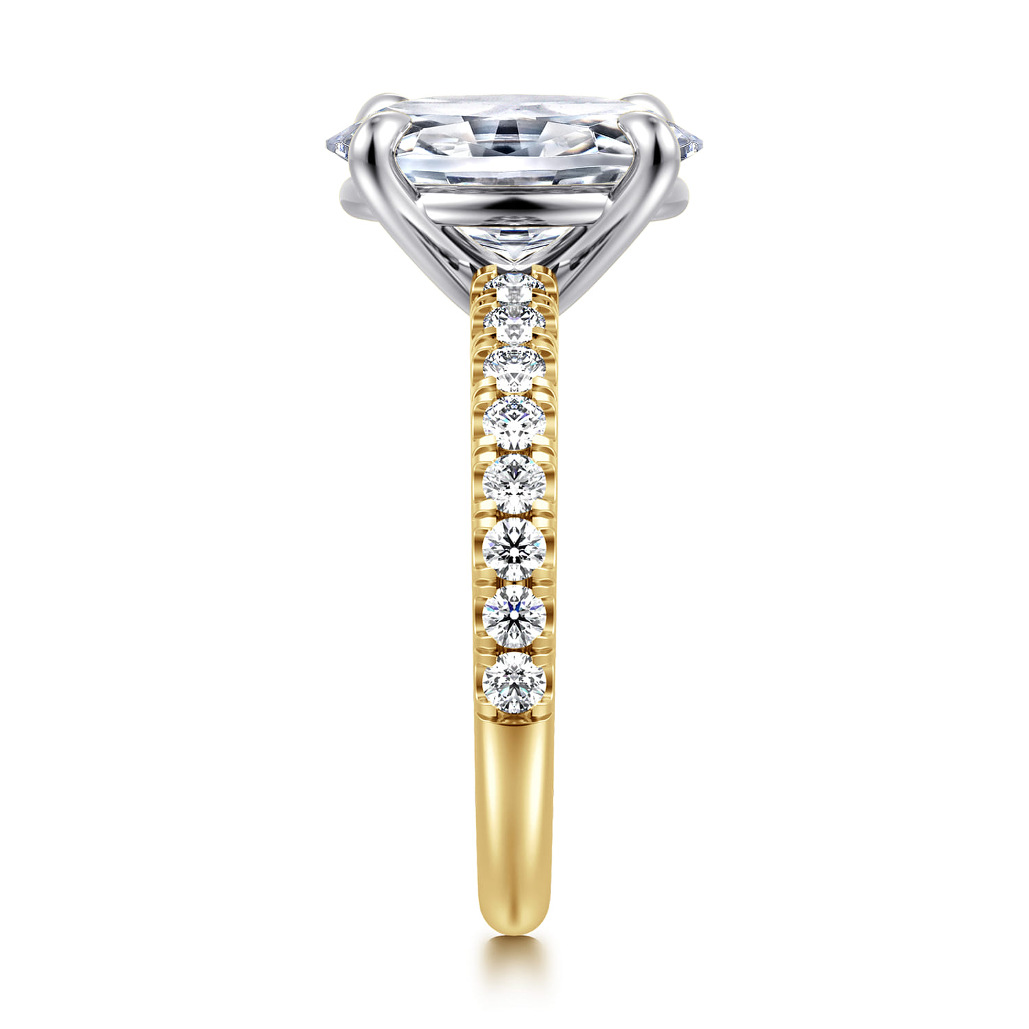 Oval Diamond Engagement Ring in 14K White/Yellow Gold, photograph 4