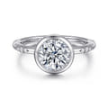 Aspen - 14K White Gold Bezel Set Round Diamond Engagement Ring