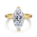 Lou - 14K Yellow Gold Marquise Shape Solitaire Diamond Engagement Ring
