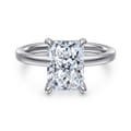 Austria - 14K White Gold Hidden Radiant Cut Diamond Engagement Ring