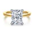 Austria - 14K White-Yellow Gold Radiant Cut Diamond Engagement Ring
