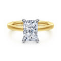 Austria - 14K White-Yellow Gold Radiant Cut Diamond Engagement Ring
