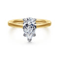 Austria - 14K White-Yellow Gold Pear Shape Diamond Engagement Ring