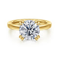 Brandi - 14K Yellow Gold Double Prong Round Diamond Engagement Ring