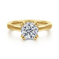 Brandi - 14K Yellow Gold Double Prong Round Diamond Engagement Ring