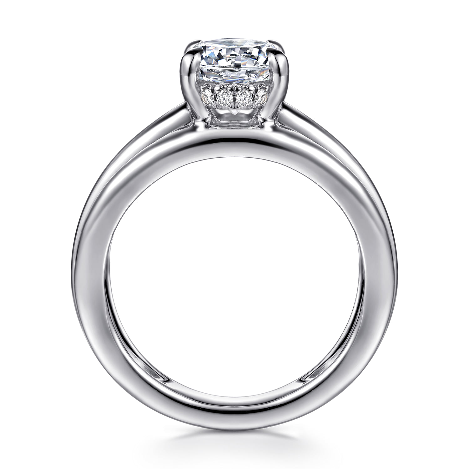 Oval Diamond Engagement Ring in 14K White Gold, photograph 2