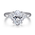 Boa - 14K White Gold Oval Three Stone Diamond Engagement Ring