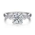 Bonita - 14K White Gold Round Five Stone Diamond Engagement Ring