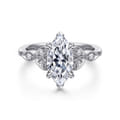 Brigida - Vintage Inspired 14K White Gold Marquise Shape Diamond Engagement Ring