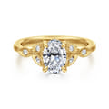 Brigida - Vintage Inspired 14K Yellow Gold Oval Diamond Engagement Ring