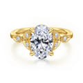 Brigida - Vintage Inspired 14K Yellow Gold Oval Diamond Engagement Ring