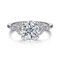 Brigida - Vintage Inspired 14K White Gold Round Diamond Engagement Ring