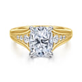 Bruno - 14K White-Yellow Gold Elongated Cushion Diamond Engagement Ring