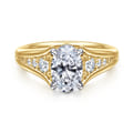 Bruno - 14K White-Yellow Gold Oval Diamond Engagement Ring