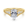 Bruno - 14K White-Yellow Gold Pear Shape Diamond Engagement Ring