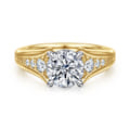 Bruno - 14K White-Yellow Gold Round Diamond Engagement Ring