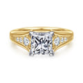 Bruno - 14K White-Yellow Gold Princess Cut Diamond Engagement Ring