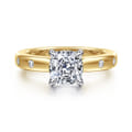 Cabata - 14K White-Yellow Gold Cushion Cut Diamond Engagement Ring