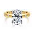 Cabata - 14K White-Yellow Gold Oval Diamond Engagement Ring