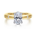 Cabata - 14K White-Yellow Gold Oval Diamond Engagement Ring